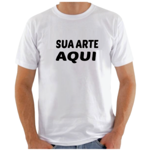 Camisa Branca 100% Poliester com Estampa personalizada frente